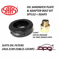Genuine SAAS SGAP3 SFF112 Black Oil Adaptor / Sandwich Plate for Oil Temp Pressure Gauge