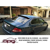 HIC Rear Window Roof Visor Spoiler Wing Sunshade for Ford & FPV FG FG-X Sedan - Dark Tinted Plastic