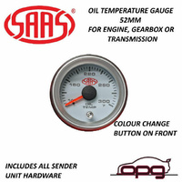 Genuine SAAS SG-OT52W Performance Gearbox Oil Temp 52mm Analog Gauge White Face 4 Colour