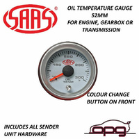 Genuine SAAS SG-OT52W Performance Trans Oil Temp 52mm Analog Gauge White Face 4 Colour 