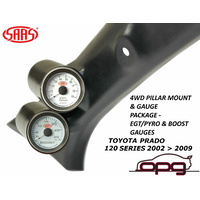 Genuine SAAS Pillar Pod Gauge Pack for Toyota Prado 120 Series 02 > 09 EGT & Boost