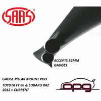 Genuine SAAS Gauge Pillar Pod for Subaru BRZ 2012 > Current for 52mm Gauges Paintable