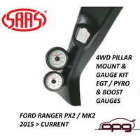 Genuine SAAS Pillar Pod Gauge Package for Ford PX2 PX3 Ranger 2015 > 2020 Boost & EGT