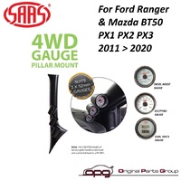 Genuine SAAS Pillar Pod / 3 X Gauge Package Suits Ford Ranger PX1 PX2 PX3 2011 > 2022 Boost EGT Dual Volts Gauges