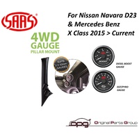 Genuine SAAS Pillar Pod / Gauge Package for Nissan Navara D23 2015 > 2022 / Mercedes Benz XClass 2017 >Boost + EGT White Face Gauges