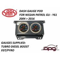 Genuine SAAS Gauge Dash Pod Turbo Diesel Boost EGT/Pyro for Nissan Patrol GU Y61 2004-16