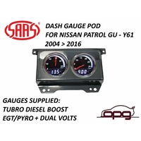 Genuine SAAS Gauge Dash Trax Diesel Boost EGT/Pyro Dual Volts for Nissan Patrol GU Y61