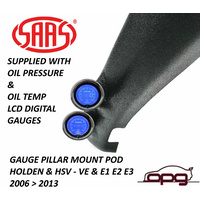 Genuine SAAS Pillar Pod Gauge Package for Holden VE SS SSV SV6 V6 & V8 Oil Temp & Oil Press