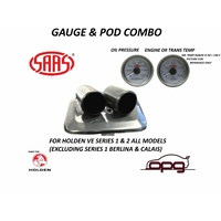 Genuine SAAS Gauge Dash Pod Gauge Package for Holden VE Omega SV6 Series 1/2 Oil Temp & Press