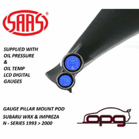 Genuine SAAS Pillar Pod Gauge Package Suits Subaru WRX Impreza 93>2000 Oil Pres/Oil Temp