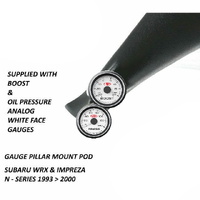 Genuine SAAS Pillar Pod Gauge Package for Subaru WRX 93>2000 Turbo Boost/Oil Pressure