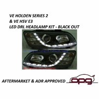 Black LED DRL Like Headlights for Holden HSV Commodore VE Models SS SSV Maloo S2