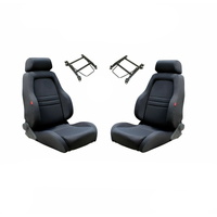 Autotecnica Sports Bucket Seats 2 4WD Black Cloth W/Adaptors for 80 Series Landcruiser