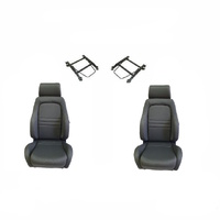 Autotecnica Sports Bucket Seats 2 4WD Grey Cloth W/Adaptors for 100 Series Landcruiser