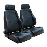 Autotecnica Sports Bucket Seats 2 4WD Black PU Leather W/Adaptors for 100 Series Landcruiser