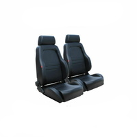 Autotecnica Adventurer Sports Bucket Seats (2) Black PU Leather ADR Approved - Does Not Include Seat Adapters