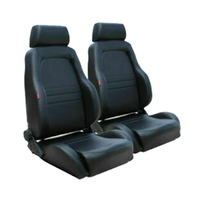 Autotecnica Sports Bucket Seats (2) 4WD Black PU Leather W/Adaptors for 75 76 78 79 Series Landcruiser