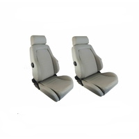 Autotecnica Adventurer Sports Bucket Seats (2) Grey PU Leather ADR Approved - Does Not Include Seat Adapters