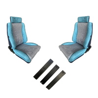 Scheel Style Seat Package Blue Front For VK or  VL Commodore / HDT HSV Style  - Pair With Adapter Kit