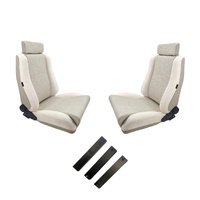 Autotecnica Seat Package Beige / Cream  Front For VK or  VL Commodore / HDT HSV Style  - Pair With Adapter Kit