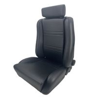 Autotecnica Car Seat Leather w/ Fixed Headrest Black