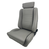 Autotecnica Car Seat Leather w/ Fixed Headrest Grey