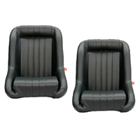 Autotecnica Classic Low Back PU Leather Bucket Seat Car Fixed Back Black for Ford Cortina 62>82