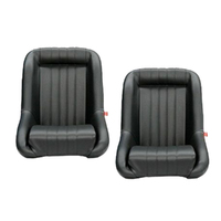 Autotecnica Classic Low Back PU Leather Bucket Seats Car Fixed Back Black Suits Alfa Romeo