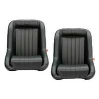 Autotecnica Classic Low Back PU Leather Bucket Seats Fixed Back Black for Chevrolet Chev