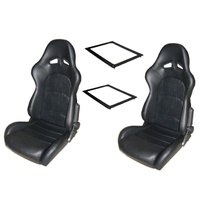 Modern Sports High Back PU Leather Bucket Seats Car Reclinable for Holden Commodore VN VP VR VS VT VX VU Ute Sedan With Adapter Plates To Your Bases
