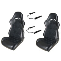 Autotecnica Modern Sports High Back PU Leather Bucket Seats Car Reclinable for Holden HD HR HK HT HG HQ HJ HX HZ Monaro Ute Sedan or Van