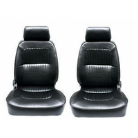 Autotecnica Classic Deluxe PU Leather Bucket Seats Car Reclinable Black for Ford Falcon XW XY