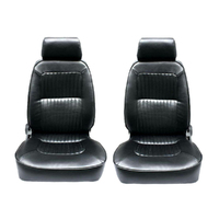 Autotecnica Classic Deluxe PU Leather Bucket Seats Car Reclinable Black for Ford Falcon XA XB XC