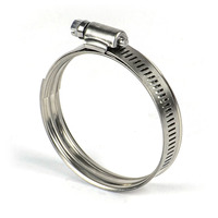 SAAS High Pressure Hose Clamp Dual Bead Stainless Steel Polished W4 45mm