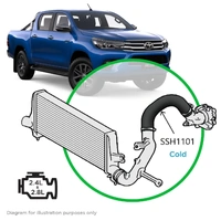 Genuine SAAS SSH1101 Silicone Intercooler Pipe Cold Side - For Toyota Hilux 2.4L 2.8L 1GD-2GD (Refer Item Description For Models)