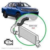 Genuine SAAS SSH1103 Silicone Intercooler Pipe Hot Side Top - For Toyota Hilux 2.4L 2.8L 1GD-2GD (Refer Item Description For Models)