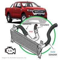 Genuine SAAS Ford Ranger/Mazda BT50 3.2L 3 Piece Silicone Hose and Clamp Intercooler Upgrade Kit 2011 - 2022