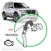 SAAS SSH3402 Silicone Intercooler Pipe Hot Suits NT NS Mitsi Pajero 3.2L 06-14