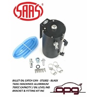 Genuine SAAS ST1002 700ml Oil Catch Can Tank Assy Alloy INC Hose Outlets & Mount Kit BLK