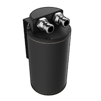 Genuine SAAS ST1003 500cc Baffled Oil Catch Tank Can Black with 10mm & 14mm Fittings