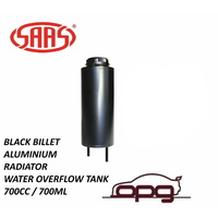 Genuine SAAS ST1008 0.7L Radiator Overflow Header Tank Universal Black Billet Aluminium 