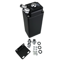 Genuine SAAS ST1010 600cc Baffled Oil Catch Can Tank Black Billet Alloy Hose Fitt/ Mount