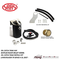 Genuine SAAS ST1014 ST1201 Black Billet Oil Separator Catch Can for Toyota Landcruiser 79 Series 2007 > 2009 1VD-FTV 4.5 Litre Turbo Diesel