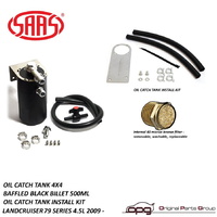 Genuine SAAS ST1014 ST1205 Black Billet Oil Separator Catch Can for Toyota Landcruiser 79 Series 2009-On 1VD-FTV 4.5 Litre Turbo Diesel