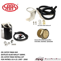 Genuine SAAS ST1014 ST4101 Black Billet Alloy Finish Oil Separator Catch Can for Nissan Patrol GU 4.2L Td42t 1997-2006
