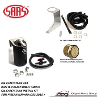 Genuine SAAS ST1014 ST4104 Black Billet Finish Oil Separator Catch Can for Nissan Navara D23 2.3L Ys23ddt 2015 Onwards
