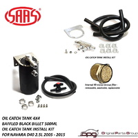 Genuine SAAS ST1014 ST4105 Black Billet Finish Oil Separator Catch Can for Nissan Navara D40 2.5L YD25 2005-2015