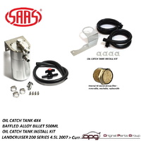 Genuine SAAS ST1015 ST1202 Polished Alloy - Oil Separator Catch Can for Toyota Landcruiser 200 Series 2007 > Current 1VD-FTV 4.5 Litre Turbo Diesel