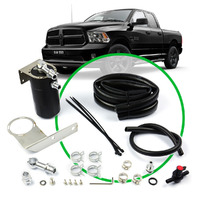 SAAS ST8101-1014 Black Alloy Oil Catch Tank w/Fittings Full Kit for RAM 1500 5.7L Hemi 2015 - On