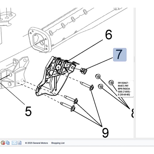 Genuine Holden Metal Clip for Guide Bracket Front Bumper Bar Fascia VF